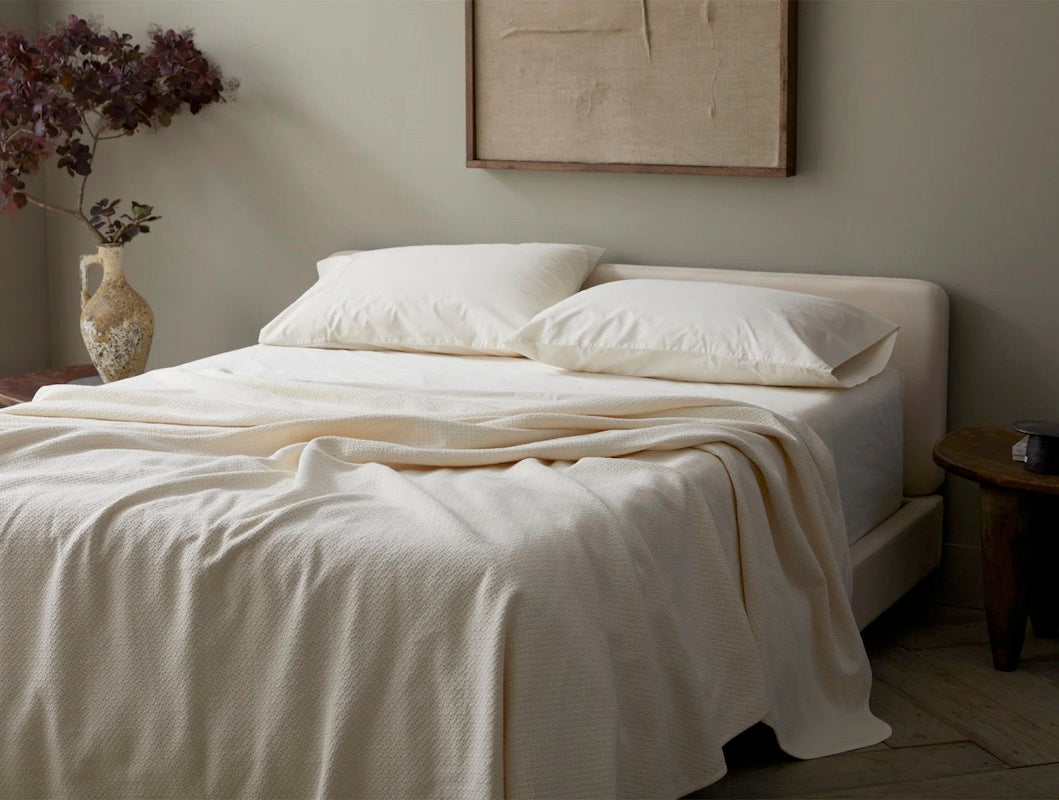 Coyuchi Organic Honeycomb Undyed Blanket at Fig Linens and Home