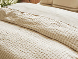 Coyuchi Birch Undyed Organic Duvet Covers and Shams at Fig Linens and Home - Detail of weave