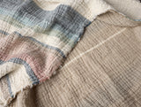 Coyuchi Topanga Dusk Stripe Organic Matelasse Coverlet Swatch at Fig Linens and Home 1
