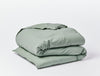 Duvet Cover - Coyuchi Sage Organic Crinkled Percale Duvet at Fig Linens and Home
