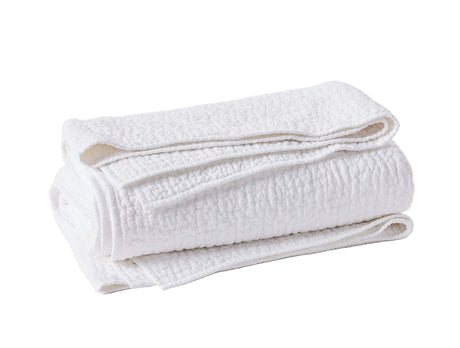 Coyuchi Pebbled Quilt - White Alpine Coverlets at Fig Linens and Home