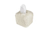Cream Faux Fur Tissue Box Cover by Evelyne Prélonge at Fig Linens and Home - Bathroom Accessories