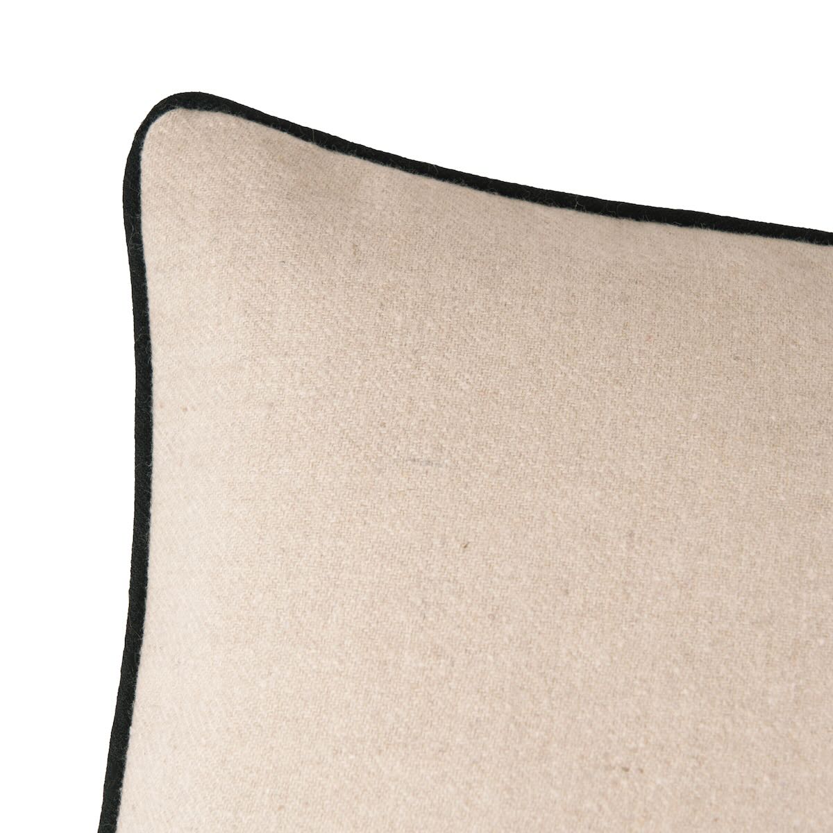 Yves Delorme Hugo Boss Double B Natural Decorative Pillow by Yves Delorme - Decorative Pillow 13 x 22 Double B Natural at FIG LINENS AND HOME - 4