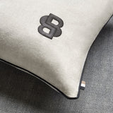 Yves Delorme Hugo Boss Double B Natural Decorative Pillow by Yves Delorme - Decorative Pillow 13 x 22 Double B Natural at FIG LINENS AND HOME - 5