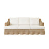 Daphne Sofa by Worlds Away - Front View with Linen and Rattan