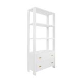 Etagere - Worlds Away Davie White Etagere at Fig Linens and Home - Shelves & Storage Angle View