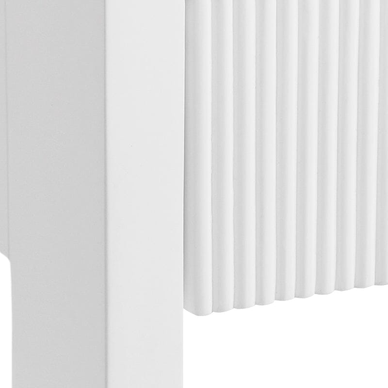 Etagere - Worlds Away Davie White Etagere at Fig Linens and Home - Shelves & Storage Fluted Details