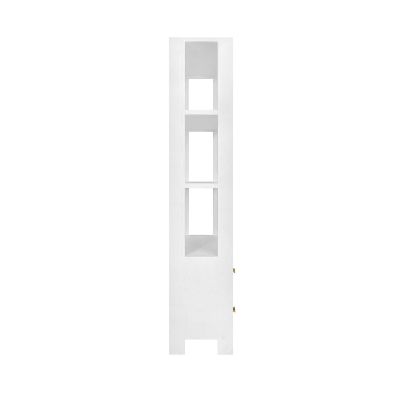 Etagere - Worlds Away Davie White Etagere at Fig Linens and Home - Shelves & Storage Side View