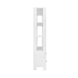 Etagere - Worlds Away Davie White Etagere at Fig Linens and Home - Shelves & Storage Side View