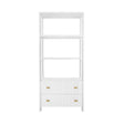 Etagere - Worlds Away Davie White Etagere at Fig Linens and Home - Shelves & Storage Front View