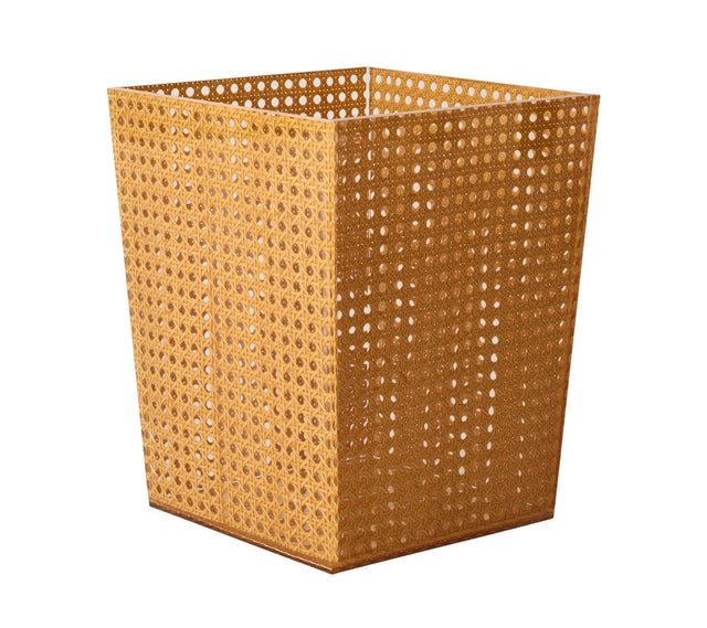 Kim Seybert Reed Waste Basket in Natural by Kim Seybert - Natural 9.5"L x 9.5"W x 11.75"H at FIG LINENS AND HOME - 1