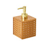 Kim Seybert Reed Soap Dispenser in Natural by Kim Seybert - Natural 3.5"L x 3.5"W x 6.5"H at FIG LINENS AND HOME - 1