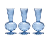 Kim Seybert BUD VASE: TESS S3 - Cadet Blue Glass Bud Vases Set at Fig Linens and Home 1