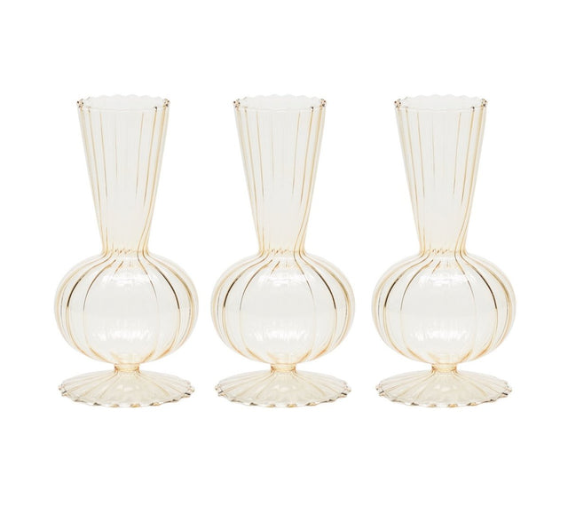 Kim Seybert BUD VASE: TESS S3 - Champagne Glass Bud Vases Set at Fig Linens and Home 1