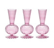 Kim Seybert BUD VASE: TESS S3 - Lavender Violet Glass Bud Vases Set at Fig Linens and Home 1