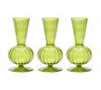 Kim Seybert BUD VASE: TESS S3 - Olive Green Glass Bud Vases Set at Fig Linens and Home 1