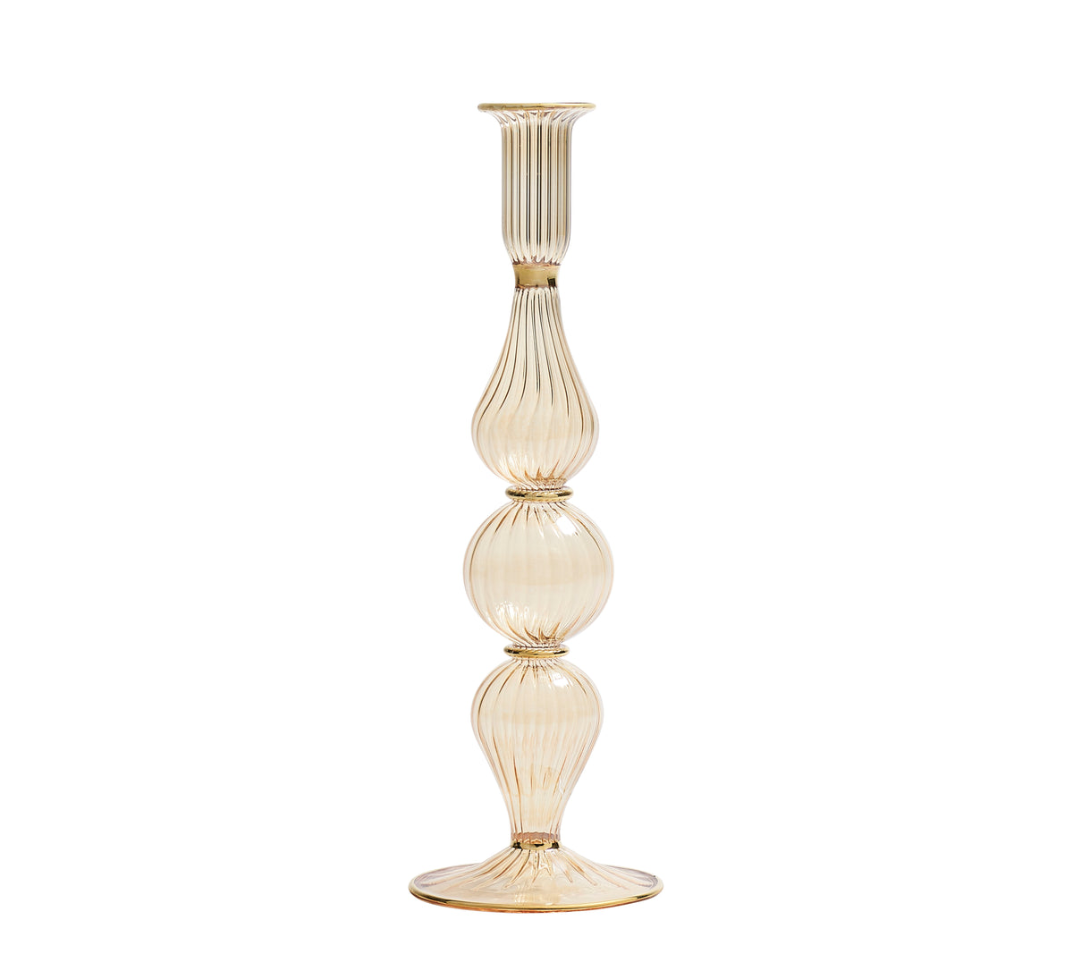 Ripple Candle Holder in Champagne by Kim Seybert at Fig Linens and Home