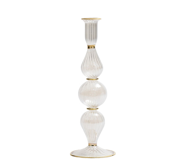 Ripple Candle Holder in Clear by Kim Seybert at Fig Linens and Home
