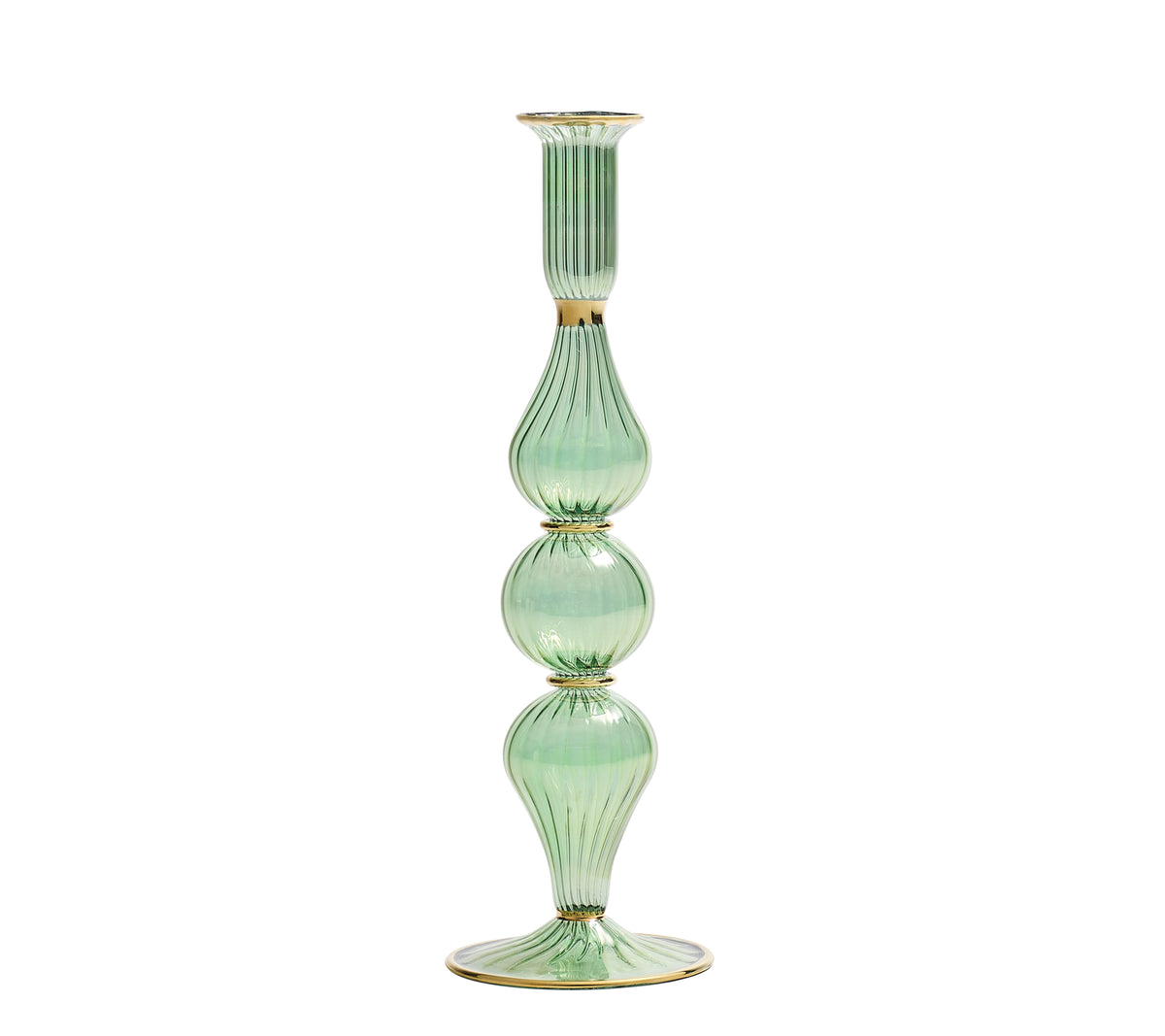 Ripple Candle Holder in Green by Kim Seybert at Fig Linens and Home