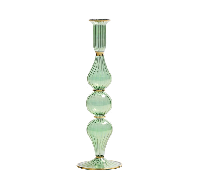 Ripple Candle Holder in Green by Kim Seybert at Fig Linens and Home
