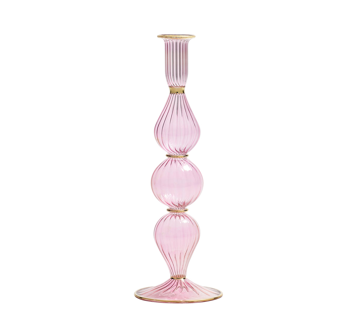 Ripple Candle Holder in Pink by Kim Seybert at Fig Linens and Home