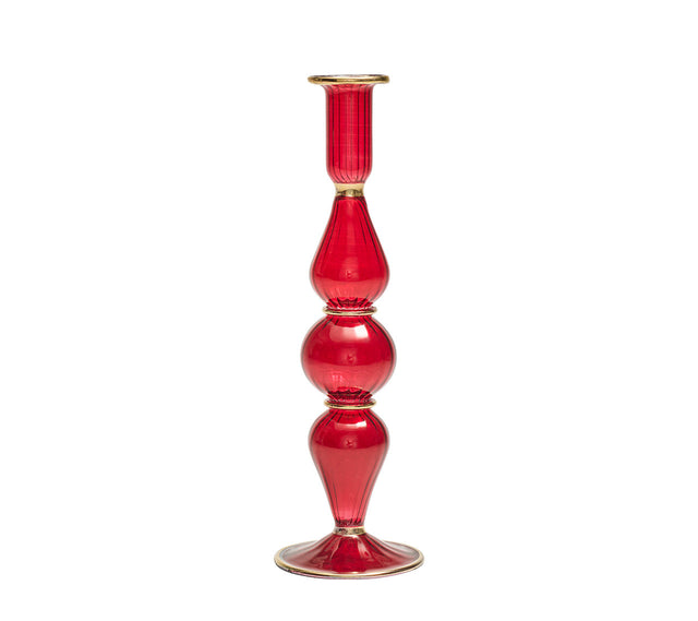 Ripple Ruby Candlestick Detail 2 | Kim Seybert at Fig Linens and Home