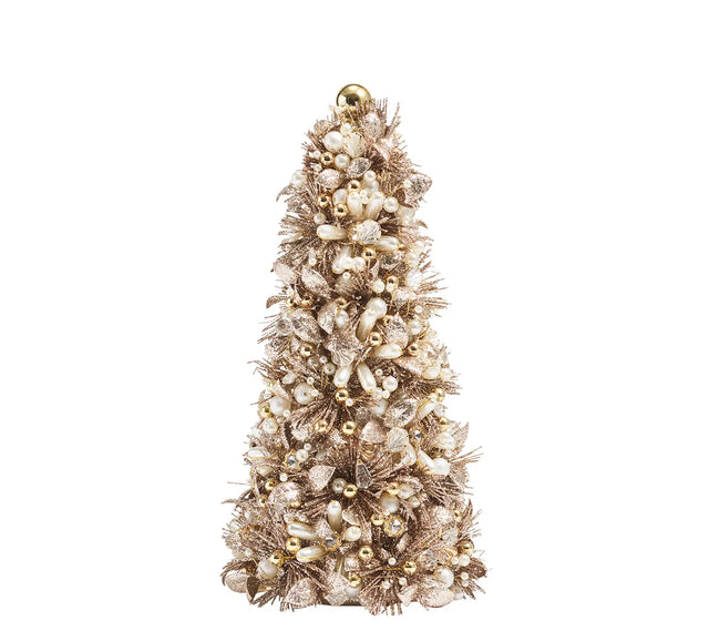 Gilded Spray Gold/Crystal 12" Xmas Tree | Kim Seybert at Fig Linens and Home