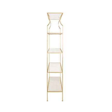 Dorothy Flared Top Etagere in Gold Leaf by Worlds Away