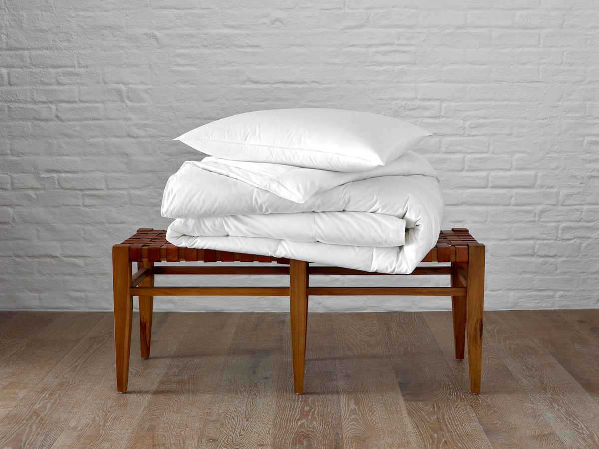 Matouk Valletto 650 Fill Power Down Comforter at Fig Linens and Home - Lifestyle View 1