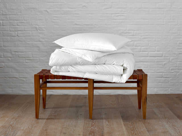 Matouk Valletto 650 Fill Power Down Comforter at Fig Linens and Home - Lifestyle View 1