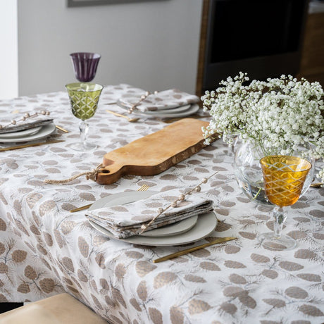 Verbier Bronze Tablecloth Lifestyle | Mode Living at Fig Linens and Home