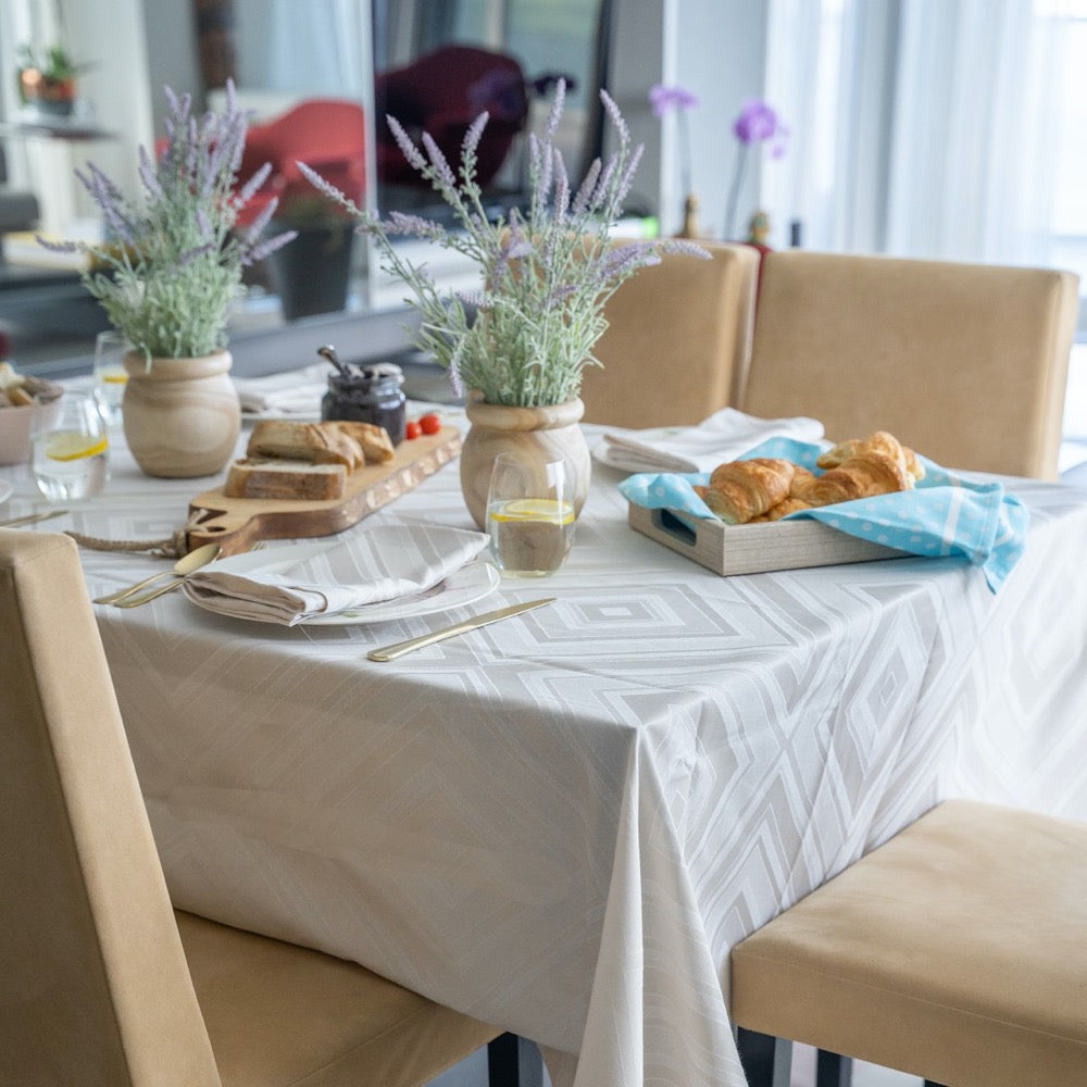 Brussels White Tablecloth Lifestyle | Mode Living at Fig Linens and Home