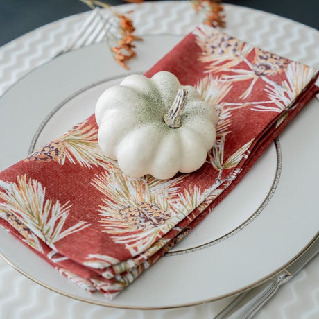 Cambridge Burnt Orange Napkin Lifestyle | Mode Living at Fig Linens and Home