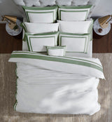 Orchids Lux Stella Organic Duvet Cover - Twin - Olive at Fig Linens and Home 15