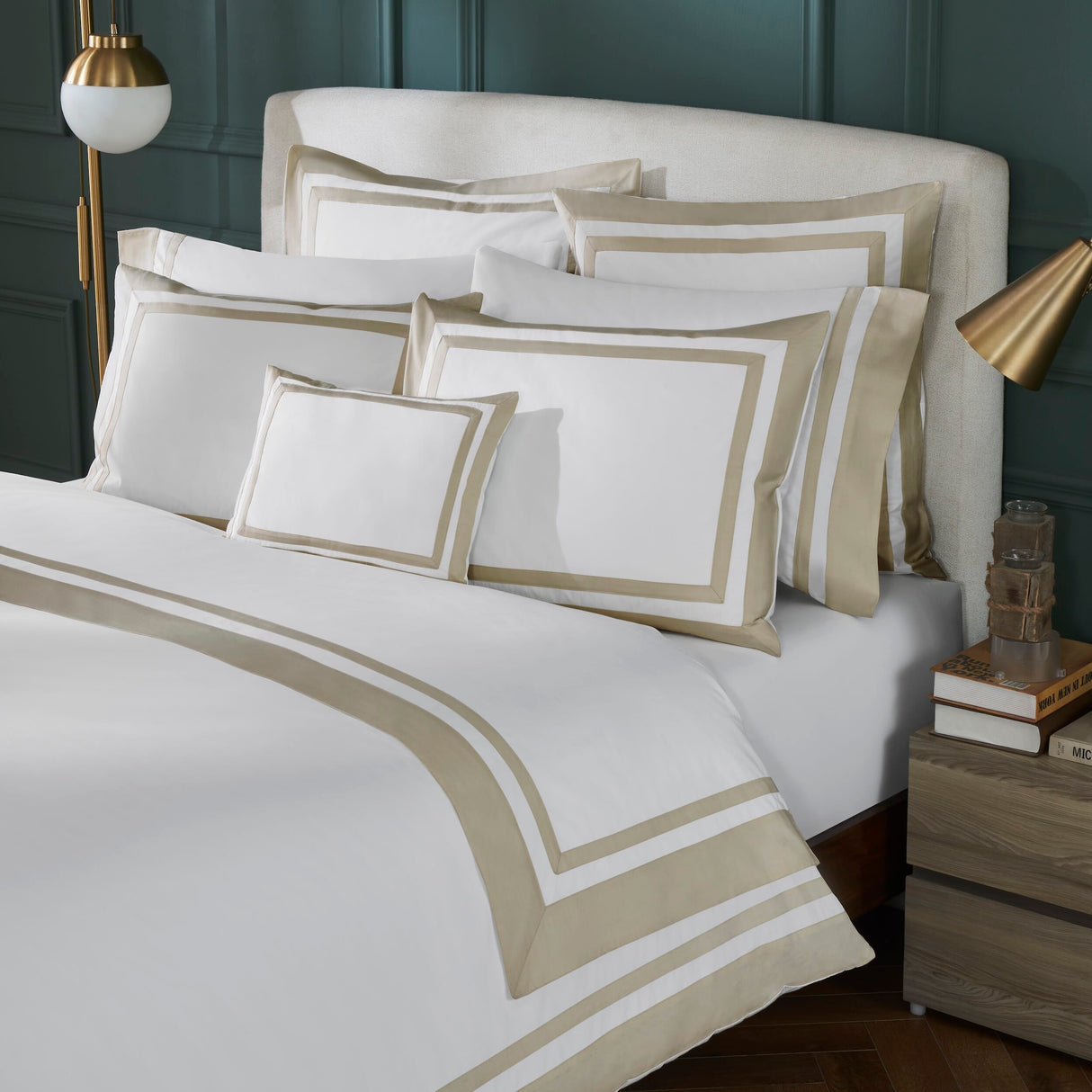 Orchids Lux Stella Organic Duvet Cover - Queen - Sand at Fig Linens and Home 1