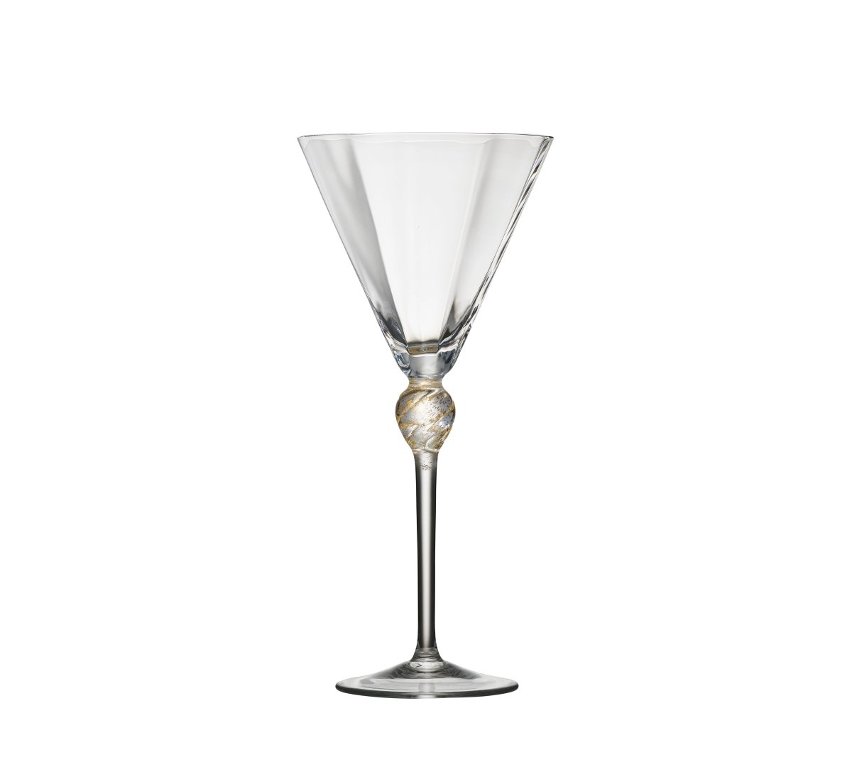Daphne Wine Glass in Clear & Gold by Kim Seybert at Fig Linens and Home