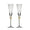 Daphne Flute in Clear & Gold, Set of 2 in a Gift Box by Kim Seybert at Fig Linens and Home