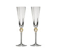 Daphne Flute in Clear & Gold, Set of 2 in a Gift Box by Kim Seybert at Fig Linens and Home
