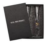 Daphne Flute in Clear & Gold Set of 2 in a Gift Box by Kim Seybert 2