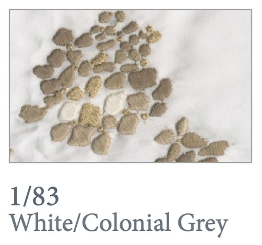 Dea Linens Ibla Embroidery Swatch - Custom Bedding - Colonial Grey 83 - Fig Linens and Home