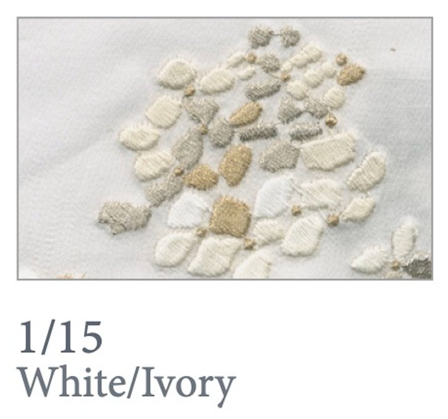 Dea Linens Ibla Embroidery Swatch - Custom Bedding - Ivory 15 - Fig Linens and Home