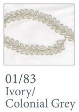 Dea Linens Mirea Embroidery Swatch - Custom Bedding - Colonial Grey 83 - Fig Linens and Home