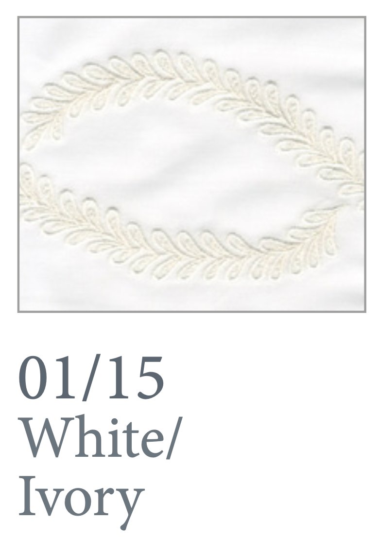 Dea Linens Mirea Embroidery Swatch - Custom Bedding - Ivory 15 - Fig Linens and Home