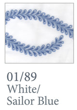 Dea Linens Mirea Embroidery Swatch - Custom Bedding - Sailor Blue 89 - Fig Linens and Home