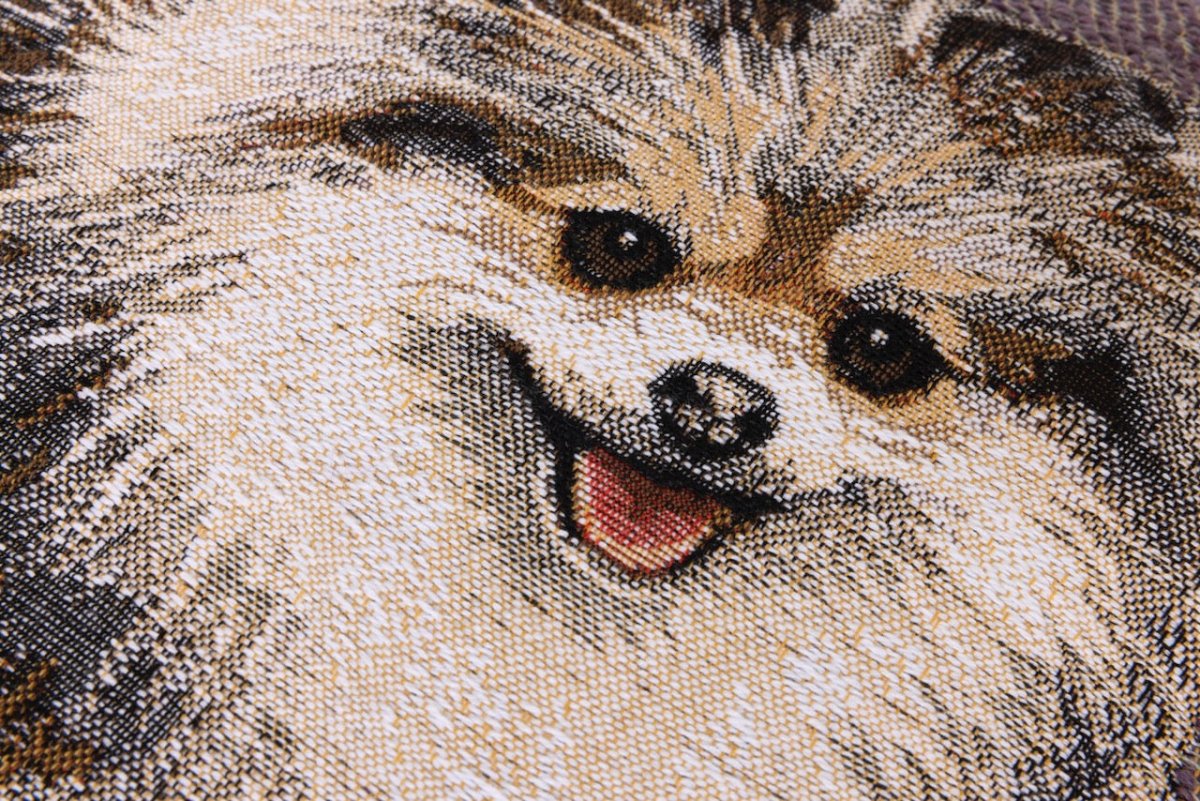 Detail of Spitz Face - Lulu Iris Decorative Pillow by Yves Delorme at Fig Linens and Home