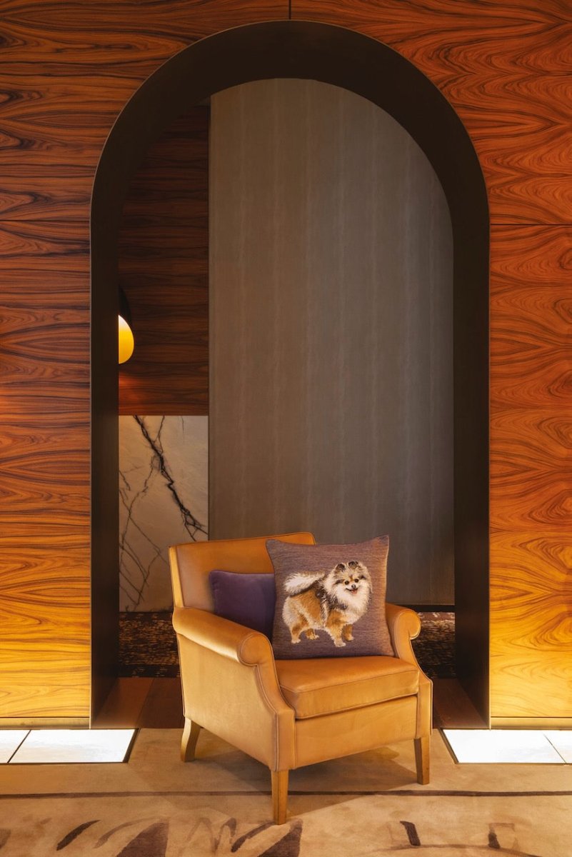 Throw Pillow Lifestyle - Lulu Iris Decorative Pillow - Yves Delorme - shown on Chair