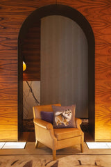 Throw Pillow Lifestyle - Lulu Iris Decorative Pillow - Yves Delorme - shown on Chair