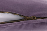 Zipper Closure of Throw Pillow in Iris Purple - Yves Delorme Divan at Fig Linens and Home Westport