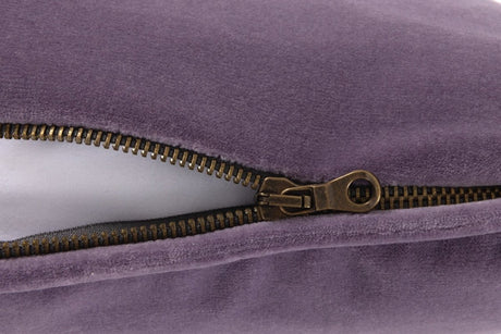 Zipper Closure of Throw Pillow in Iris Purple - Yves Delorme Divan at Fig Linens and Home Westport