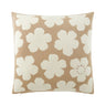 Yves Delorme Kenzo K Hanadot Beige Decorative Pillow by Yves Delorme - Decorative Pillow 18 x 18 K Hanadot Beige at FIG LINENS AND HOME - 1